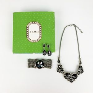 STELLA & DOT Sutton Necklace, Bracelet, and Earrings Matching Set in Silver